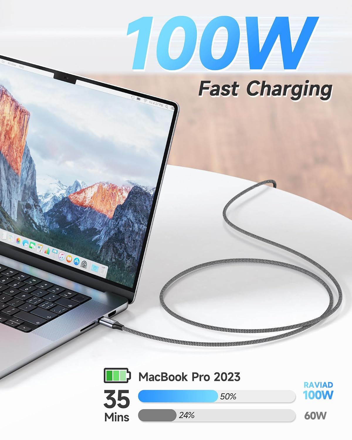 Thumbnail 1 de RAVIAD USB C Kabel 2er-Pack, 1 m, 100 W PD 3.0 – USB-C auf USB-C