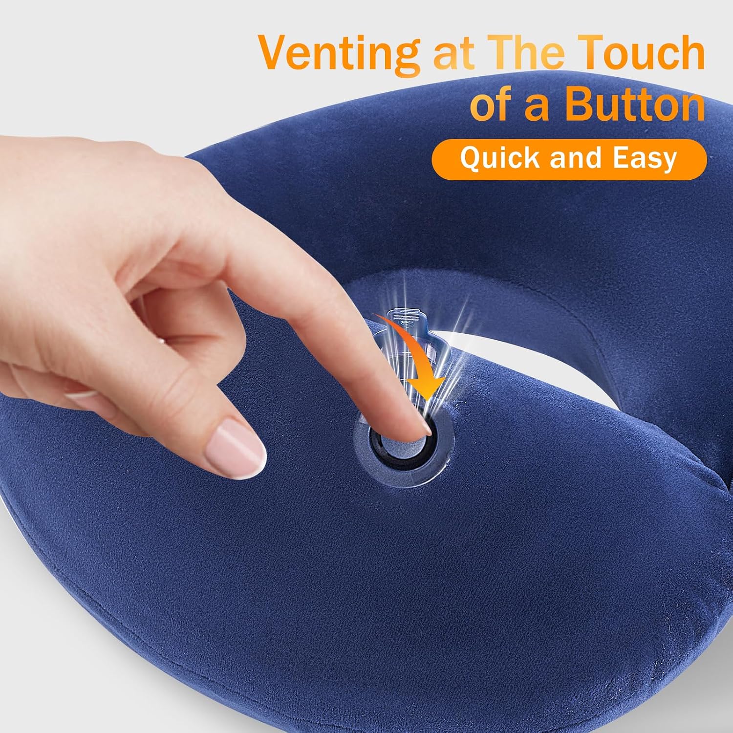 Thumbnail 3 de JetsCush Inflatable Travel Neck Pillow with Eye Mask and Earplugs (Blue)