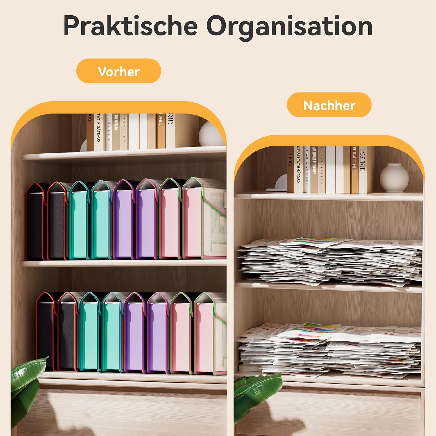 Thumbnail 5 de ABC life Dokumententasche A4 mit Druckknopf, wasserdicht (8 Stück) – Dokumentenmappe im Ordner-Format
