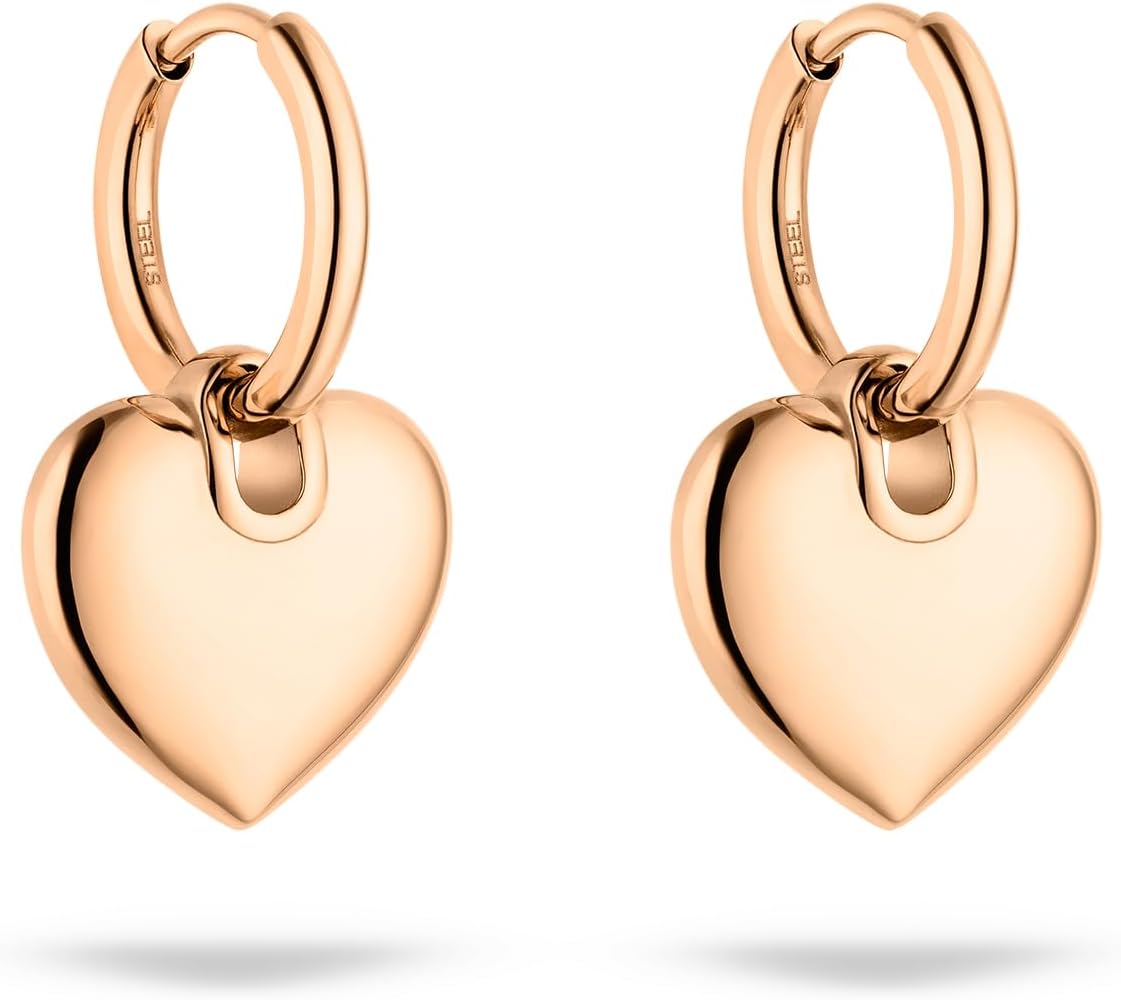 Detalle 2 de s.Oliver Damen Schmuck – Chunky Herz Halskette, Armband und Creolen aus Edelstahl