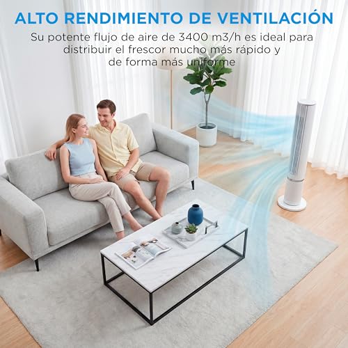 Thumbnail 11 de Ventilador Torre Midea con Mando y Aromaterapia: 4 Velocidades, Oscilación 90° y Sleep
