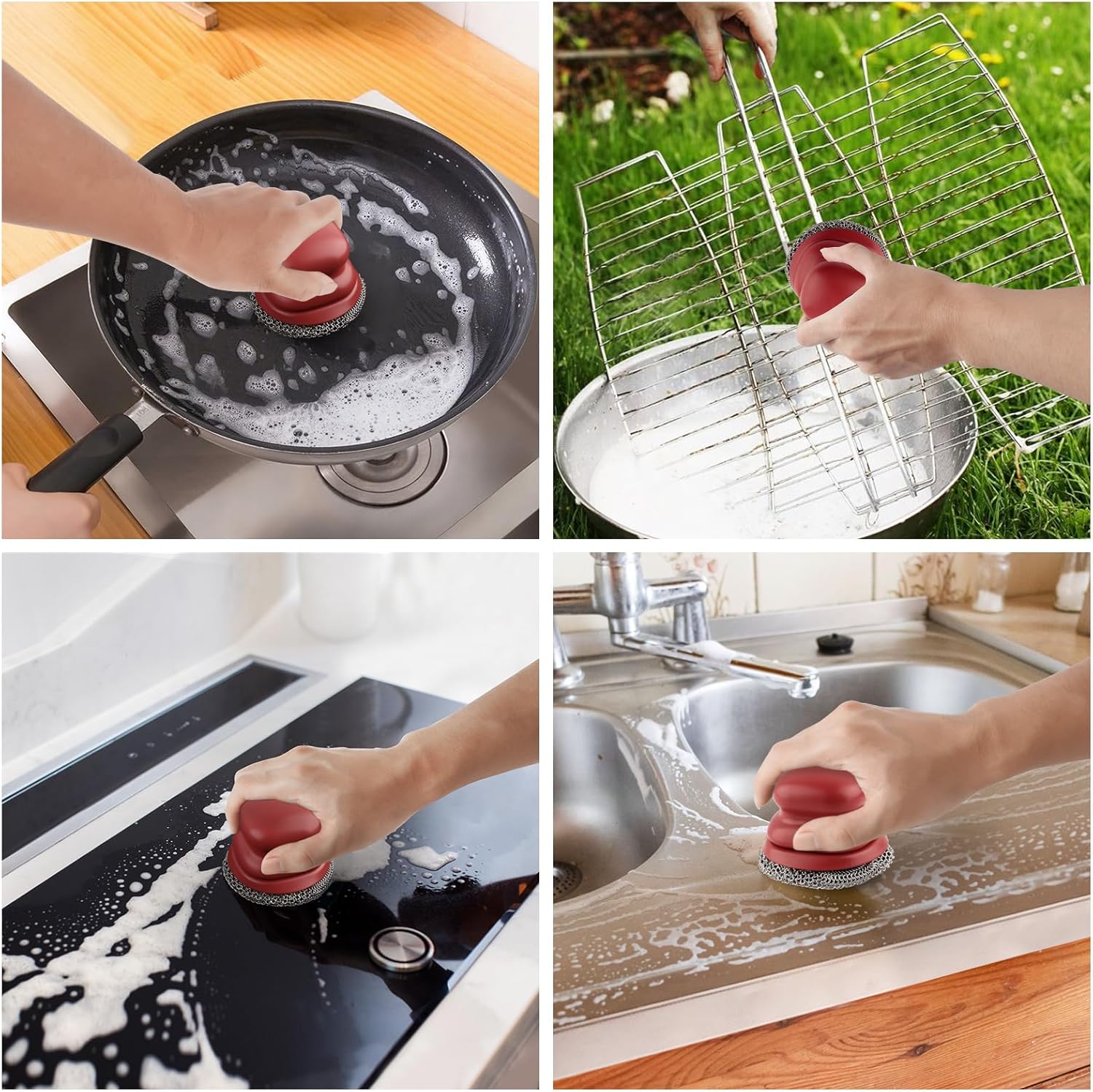 Thumbnail 3 de Scrubber for Cast Iron Pan with 2 Scrapers