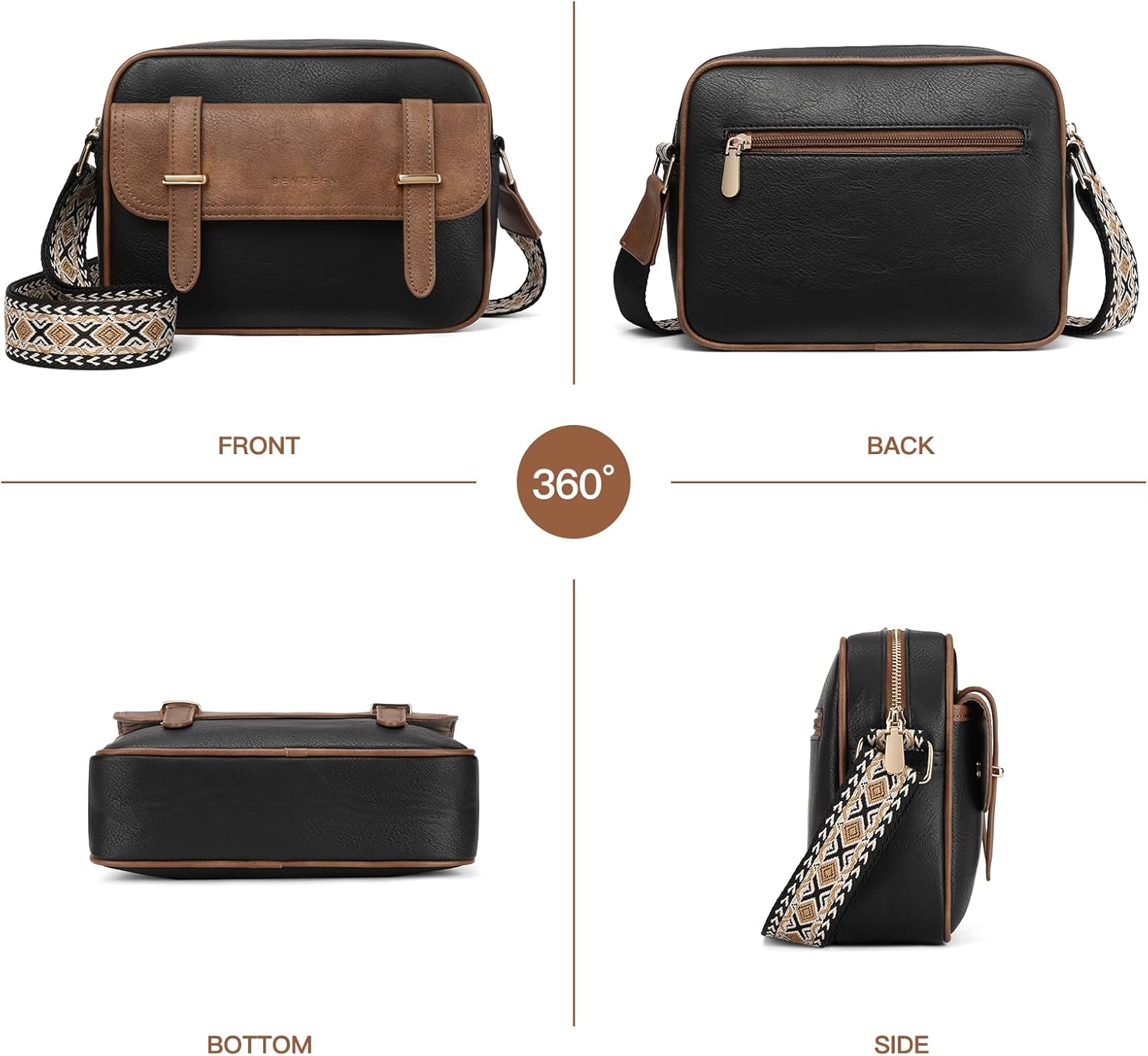 Thumbnail 4 de SENDEFN Small Crossbody Bag for Women – Leather Handbag with Adjustable Wide Strap