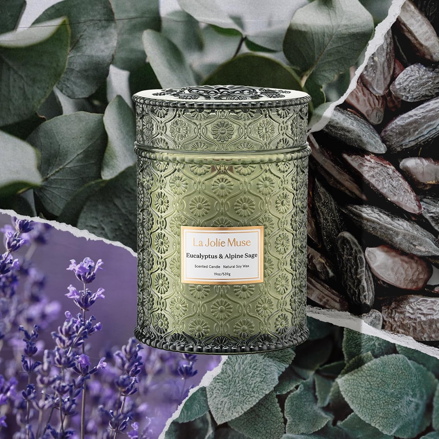 Detalle 2 de LA Jolie Muse Eucalyptus & Alpine Sage Candle 19 oz
