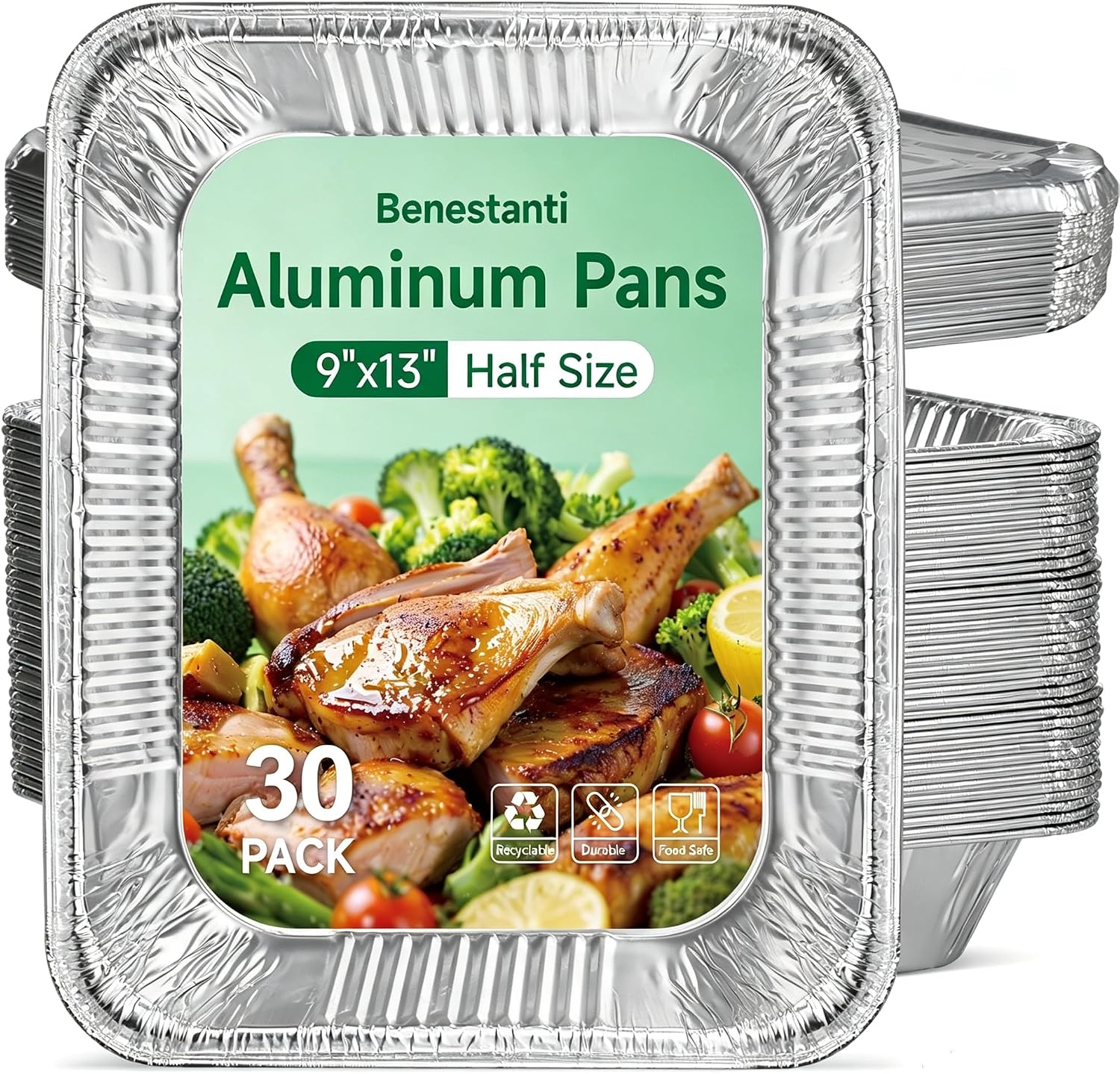 Detalle de Benestanti Aluminum Foil Pans, 9 x 13 Inch