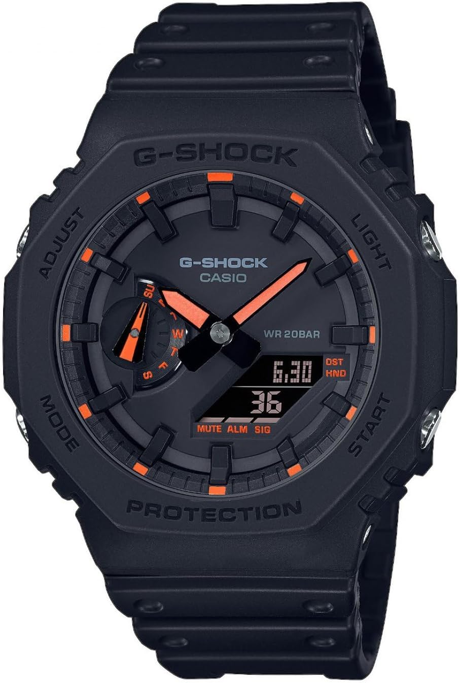 Detalle de Casio G-Shock GA-2100-1A4ER de resina y carbono para hombre (CA.GA-2100-1A4ER)
