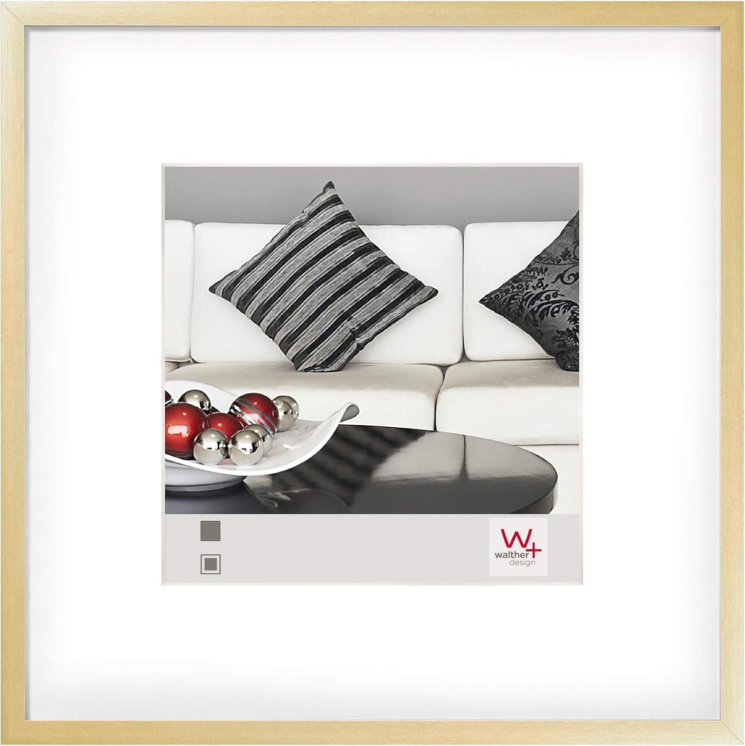 Thumbnail 5 de Cadre photo Walther Design noir 20 x 20 cm en aluminium avec passe-partout