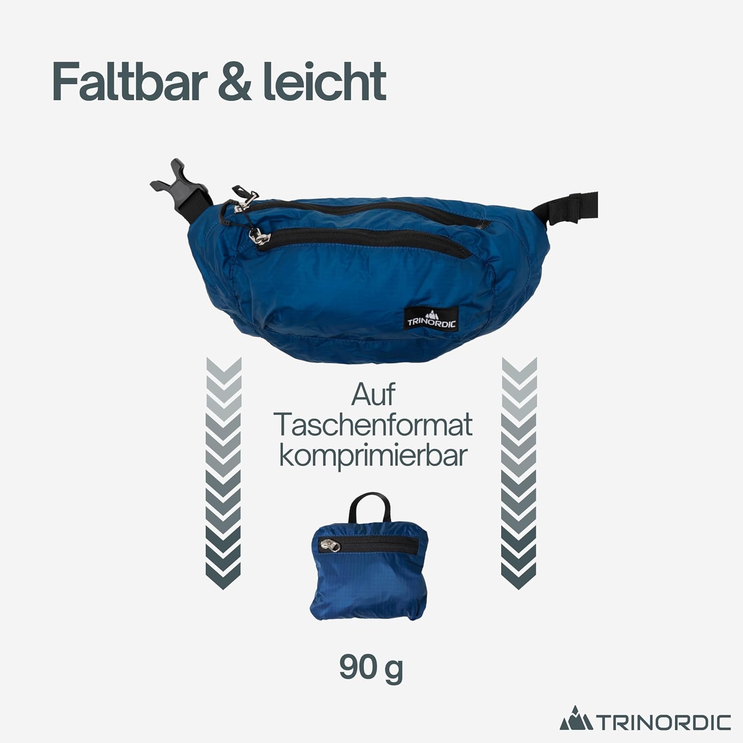 Thumbnail 6 de Trinordic 2L Multipocket EDC Bauchtasche – wasserabweisendes Nylon mit YKK-Reißverschlüssen, verstellbarer Gurt (unisex)