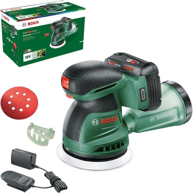 Detalle de Bosch UniversalOrbit 18V-20: lijadora orbital inalámbrica de 125 mm para bricolaje con microfiltro