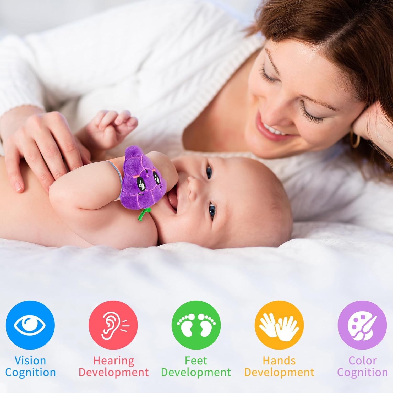 Thumbnail 4 de Foot Finders & Wrist Rattles for Infants – Fruit STYL-B