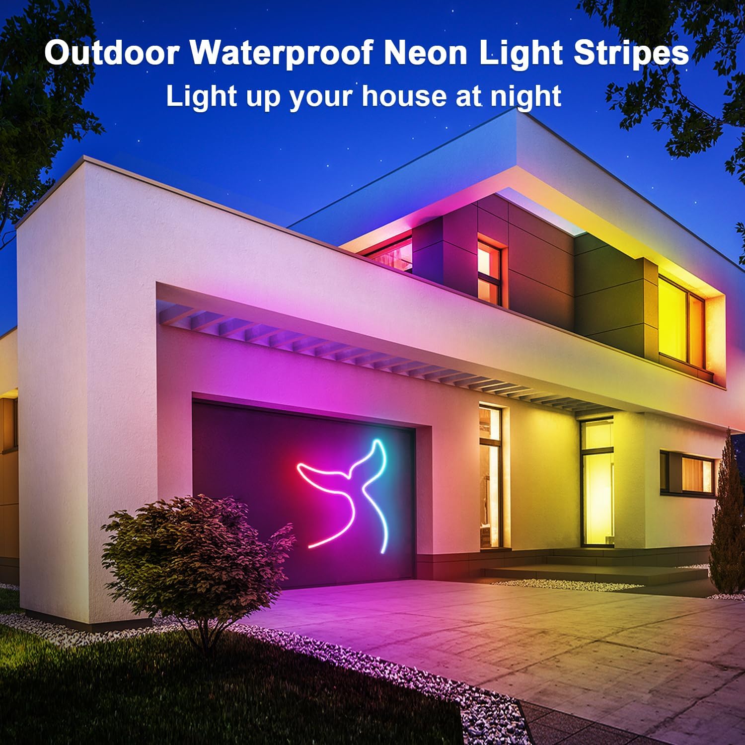 Thumbnail 4 de Segrass 20M LED Neon Lights Strip — RGB, DC 24V, Waterproof Flexible Neon Rope Light with App & Remote Control