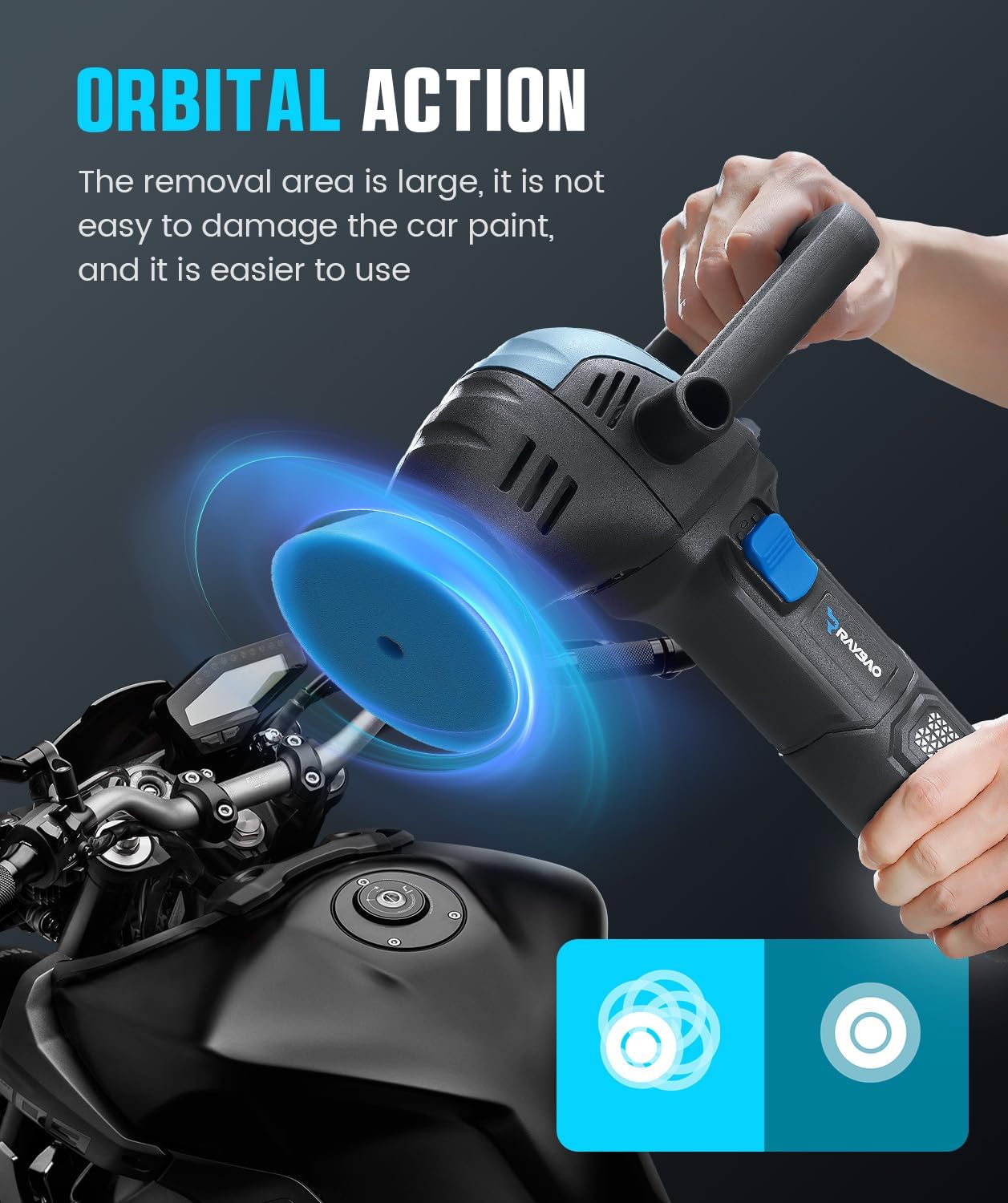 Thumbnail 2 de RAYBAO Mini Polisher (2in/3in) 750W random orbital car polisher and buffer
