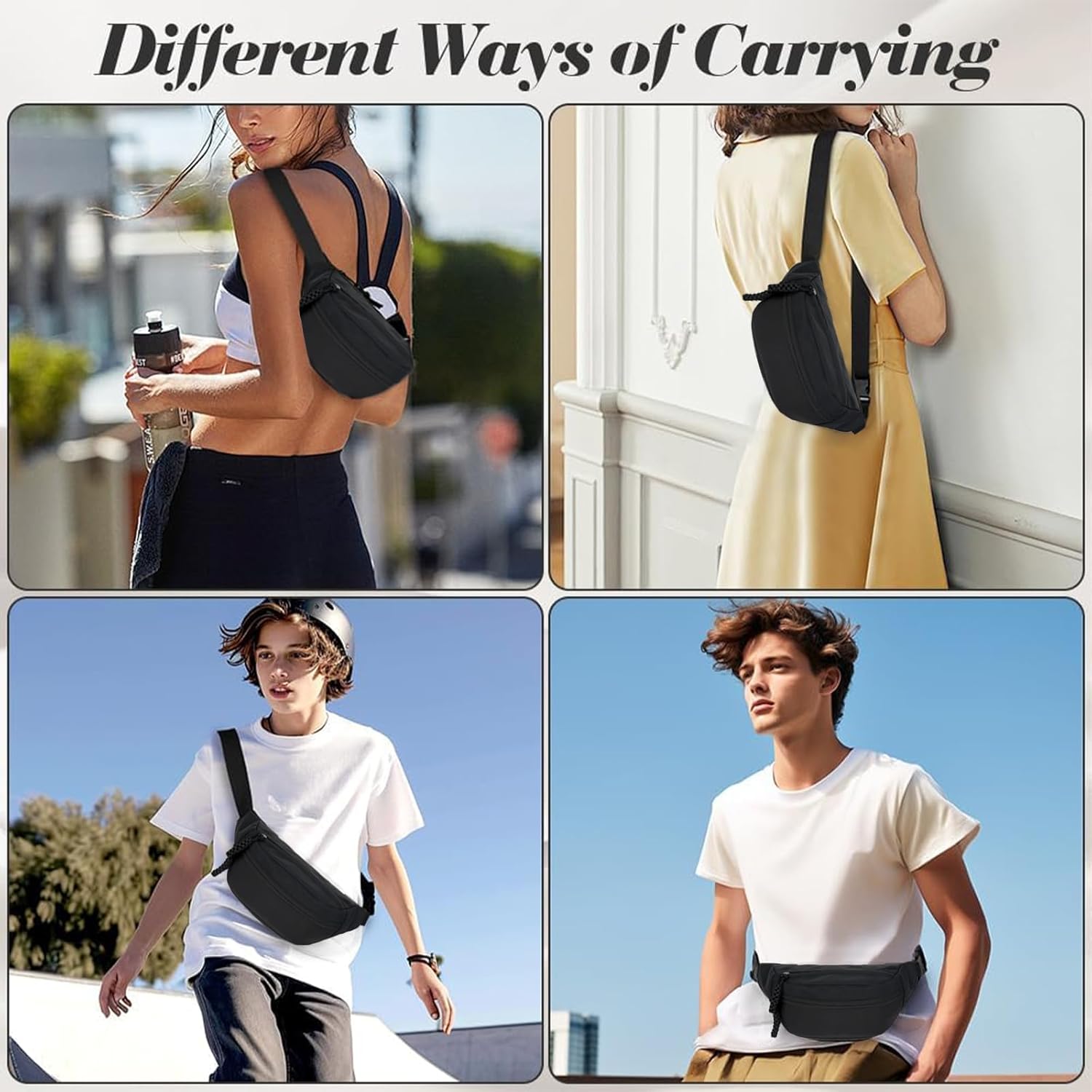 Thumbnail 6 de Aucuu Marsupio Donna Uomo in Nylon – versatile e pratico marsupio a fascia