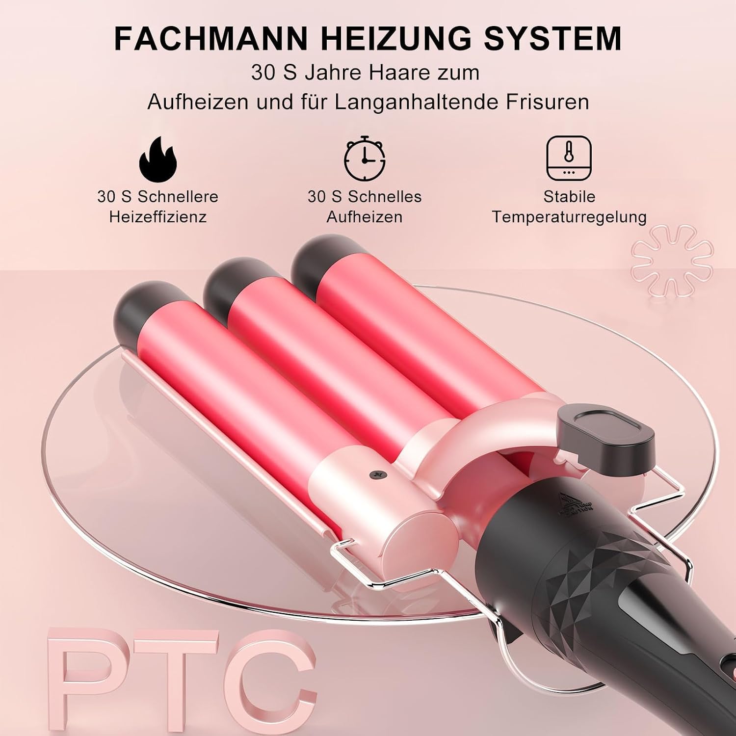 Detalle de MAX-T 5-in-1 Lockenstab Set mit 3 Fassern und Aufsätzen 9–38 mm