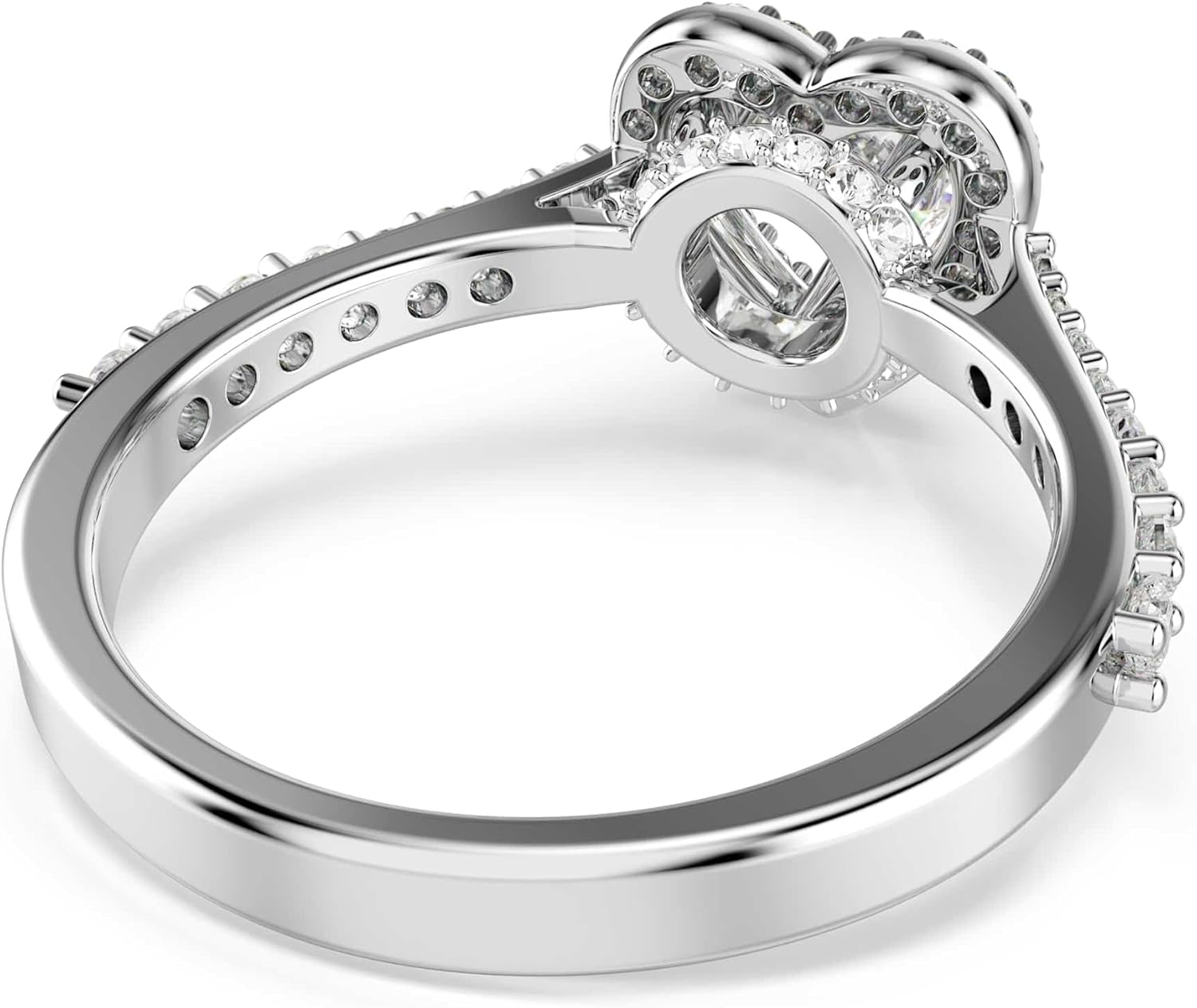 Detalle de Swarovski Una Angelic Collection Motif Ring in Heart design, rhodium plated