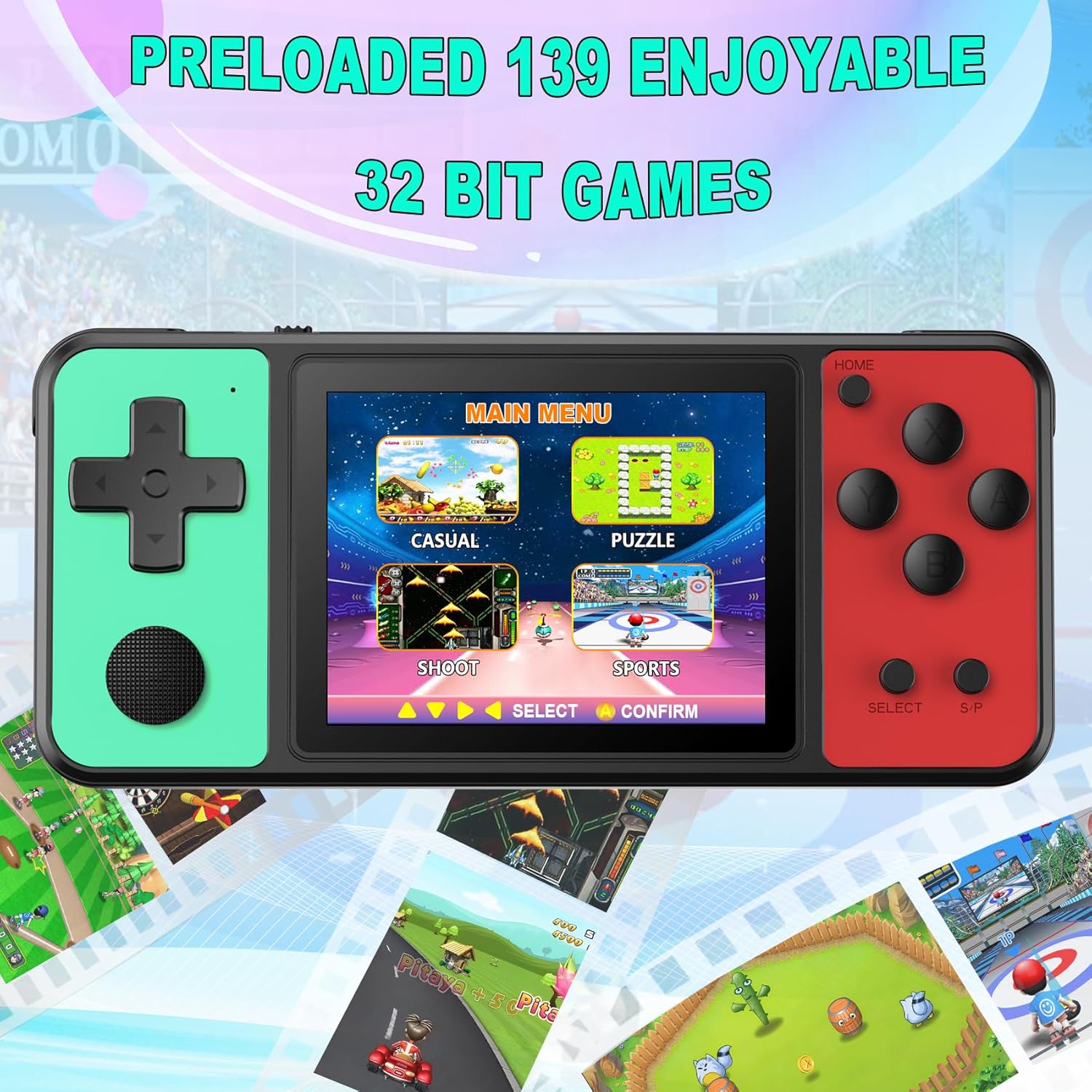 Detalle 2 de ZHISHAN 32 Bit Handheld Games Console with 139 Built-in Games