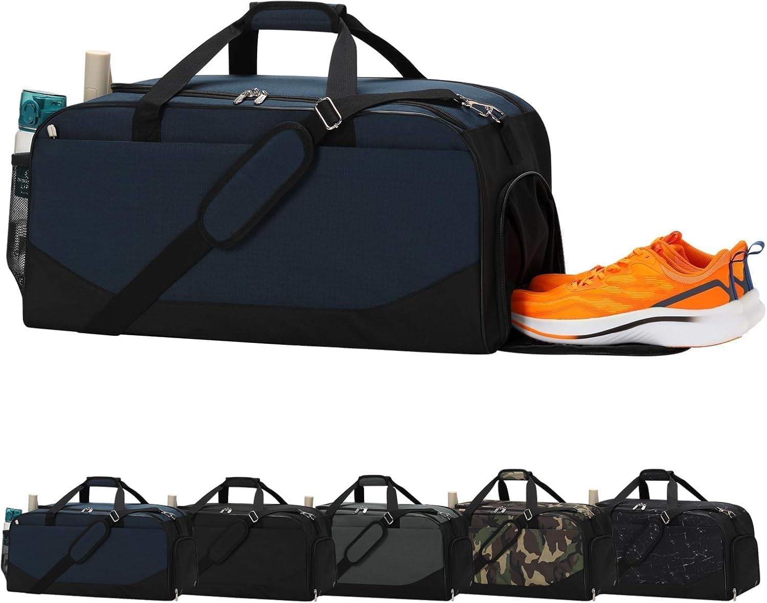 Thumbnail 6 de LONALIA Sac de Sport 47L avec Compartiment à Chaussures – Noir, 61 × 28 × 28 cm