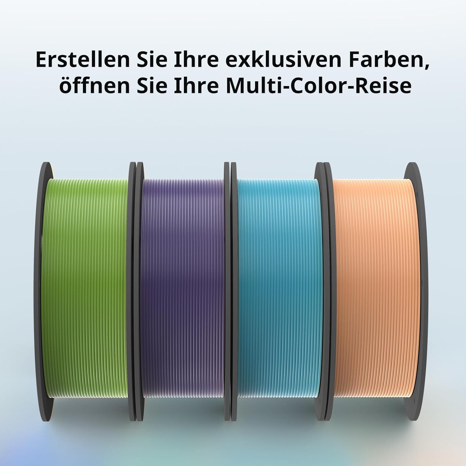 Thumbnail 1 de ANYCUBIC PLA Filament 1,75 mm – Refill inkl. Spool Kit, 4 kg in vier Farben (Pfirsichrosa, Interstellar Lila, Türkisblau, Spring Leaf Grün)
