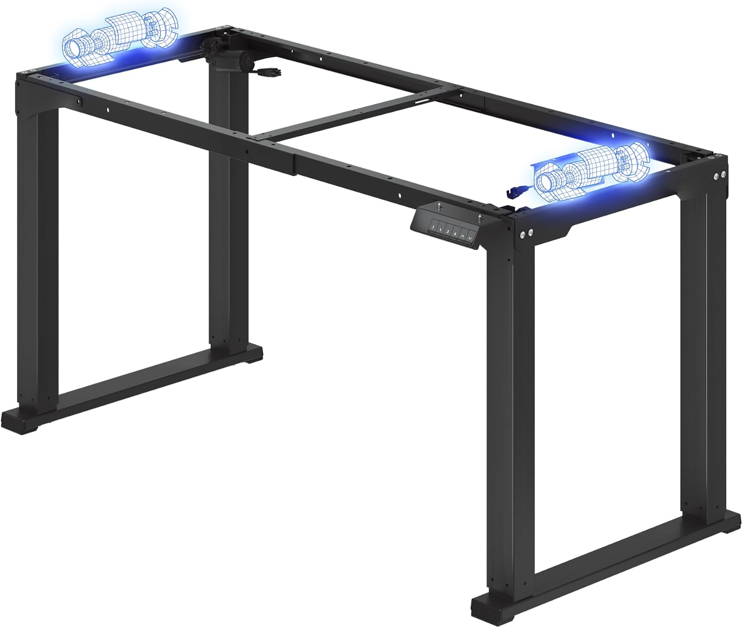 Detalle de FLEXISPOT E1Q-Basic Electric Standing Desk Frame, 4-Leg, Dual Motor