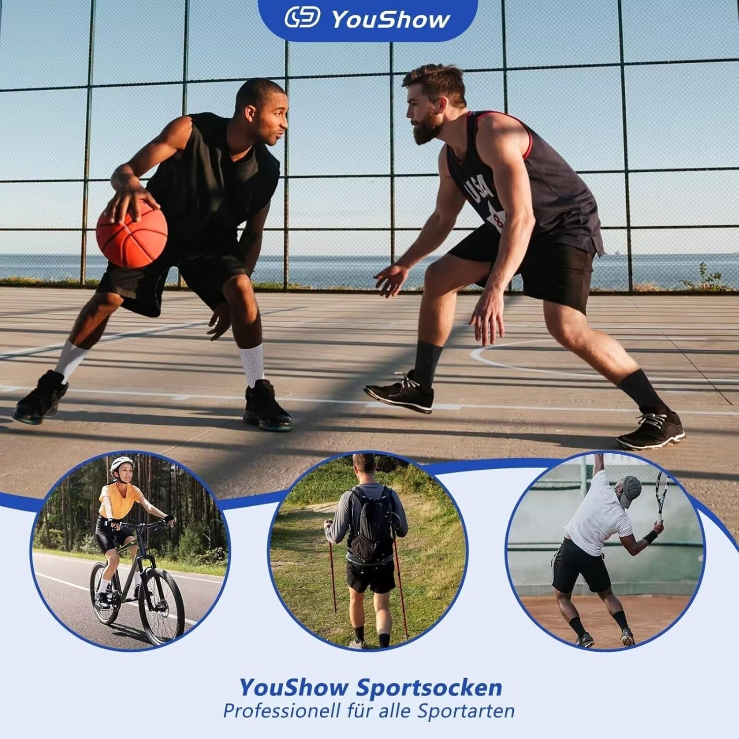 Thumbnail 5 de YouShow Sports Socks 6 Pairs Cushioned