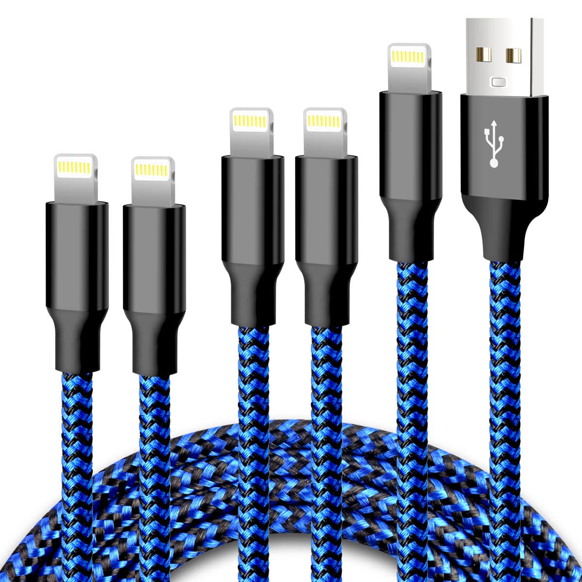 Detalle de cugunu iPhone Charger 5-Pack Nylon Lightning Cables