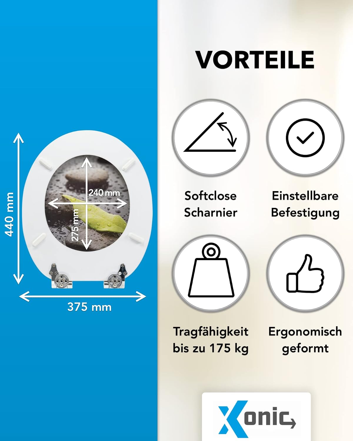 Thumbnail 1 de WC-Sitz mit Soft-Close Absenkautomatik, 175 kg