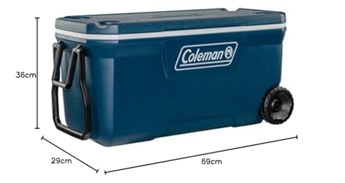 Thumbnail 11 de Coleman 100QT Xtreme Wheeled Cooler Box: nevera rígida de 94 L con ruedas y asiento, azul/blanco