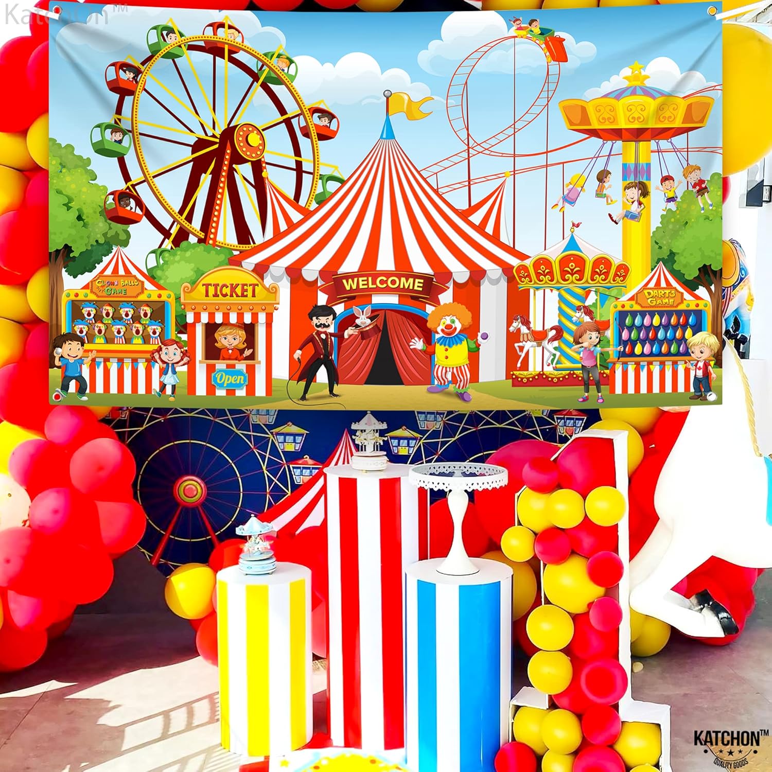 Thumbnail 6 de KatchOn XtraLarge Carnival Backdrop (72x44 Inch) for Carnival & Circus Theme Parties