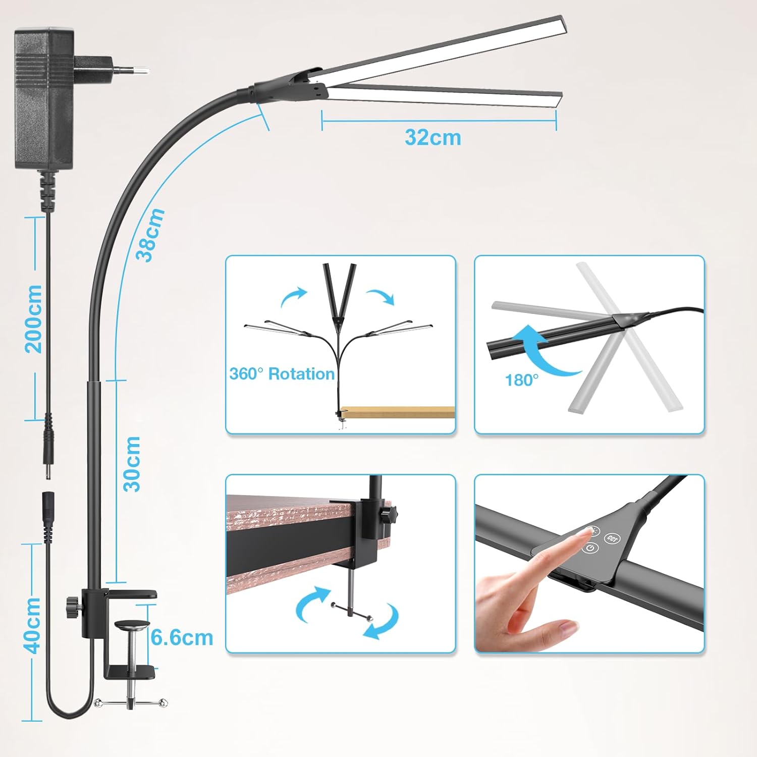 Thumbnail 6 de Hensam Schreibtischlampe 1400 lm LED dimmbar ⌚