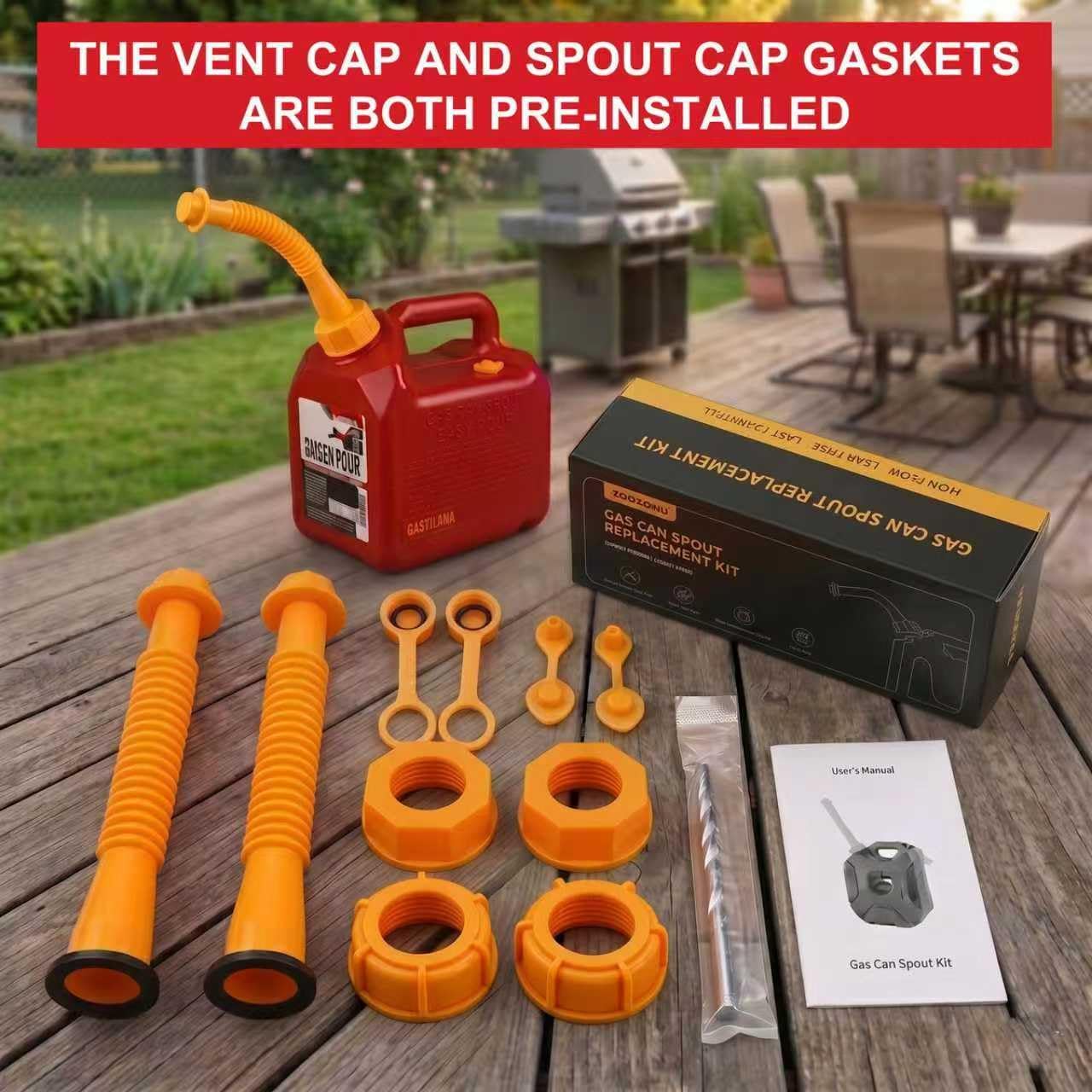 Thumbnail 5 de Gas Can Spout Replacement Kit (Yellow, 3-Pack) by Zoolowua
