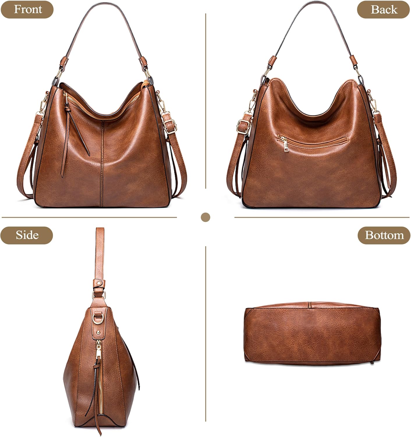 Thumbnail 6 de Mabecol Shopper Tasche Damen Groß – Elegante PU-Shopper mit Reißverschluss