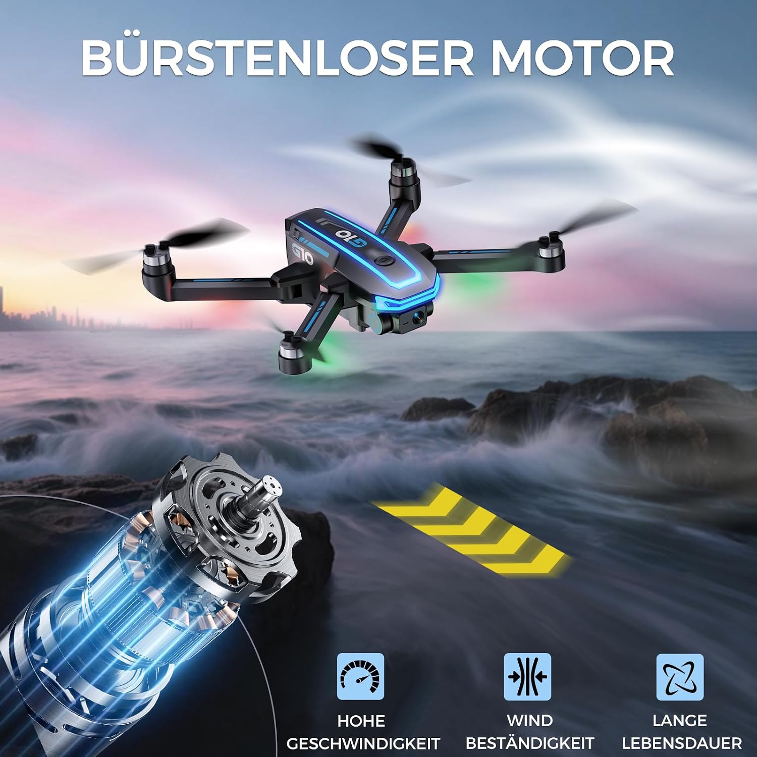 Thumbnail 4 de G10 GPS Drohne 4K mit EIS, 45 Min Flugzeit