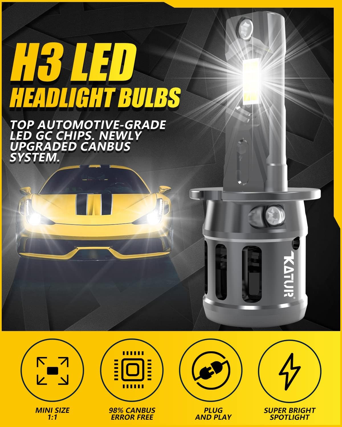 Detalle 2 de KATUR H3 LED 80W 16000LM 6000K