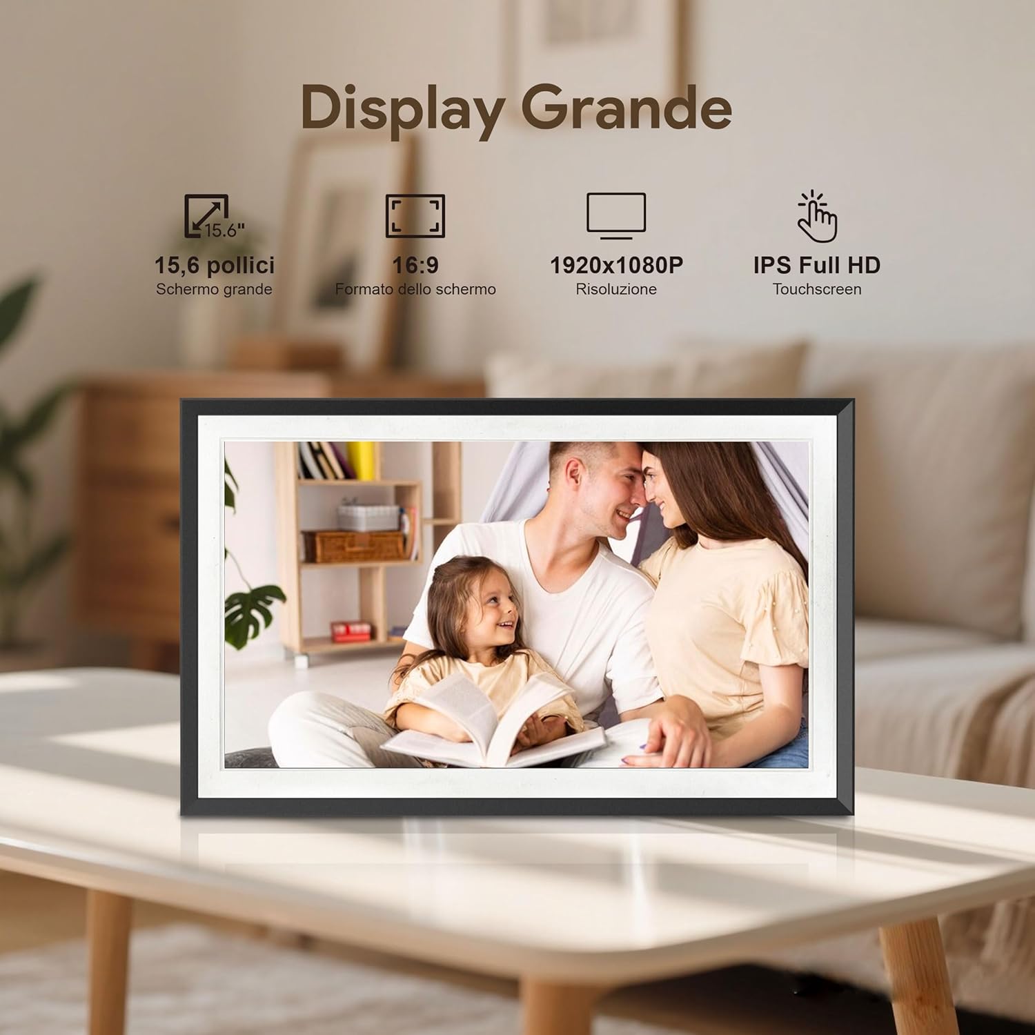 Thumbnail 6 de Frameo Digitaler Bilderrahmen 15,6 Zoll (Full HD, WLAN) mit 32 GB Speicher