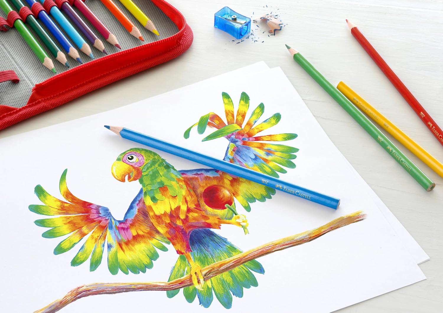 Detalle de Faber-Castell Buntstifte Set Ergonomics 24-teilig – Dreikantform, bruchgeschützte Mine