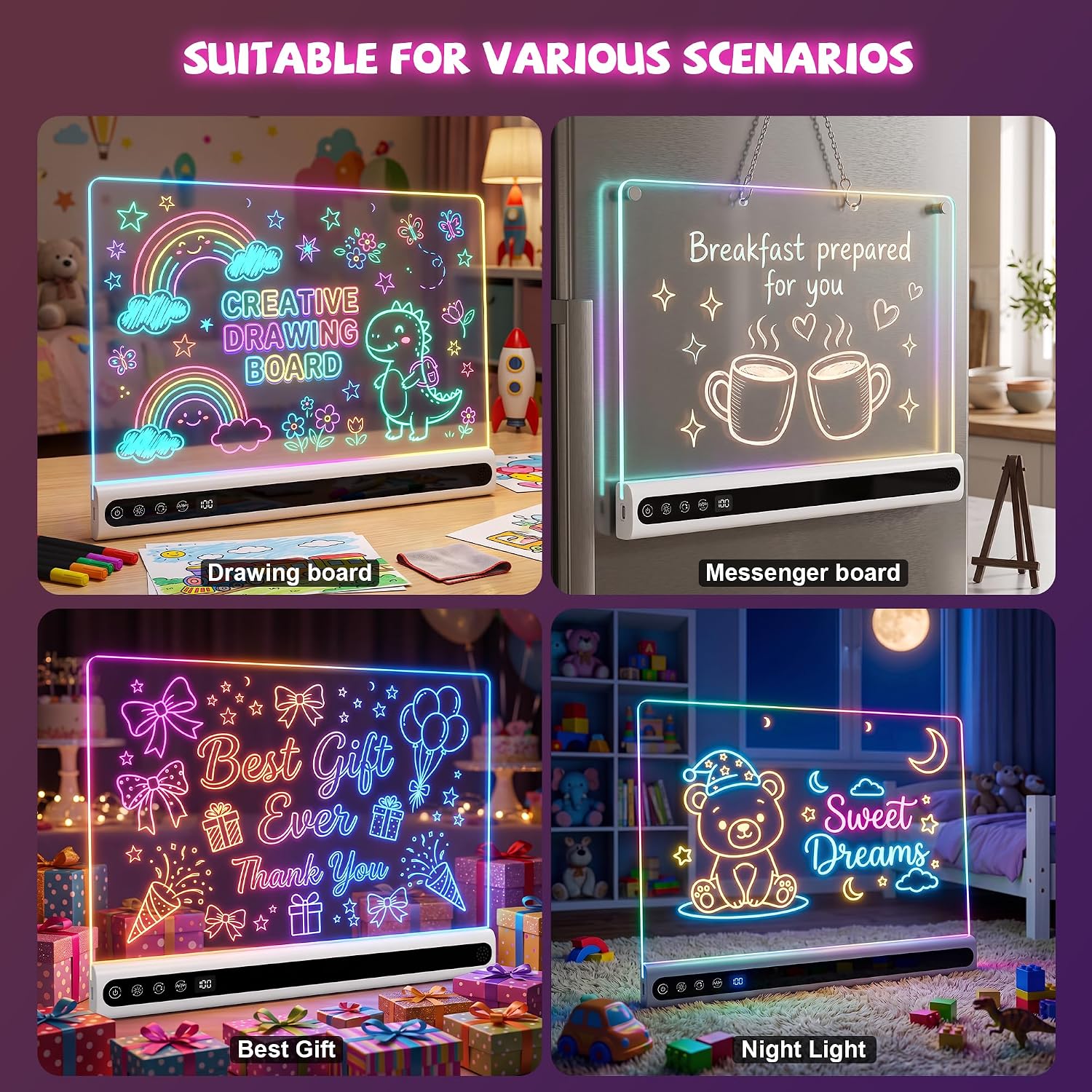 Thumbnail 6 de Rechargeable LED Drawing Board for Kids