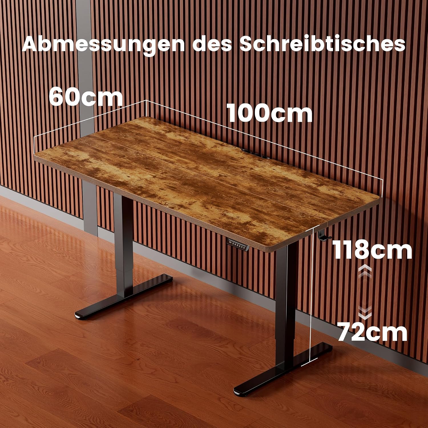 Thumbnail 2 de ErGear elektrisch höhenverstellbarer Schreibtisch 100 × 60 cm mit 4 Speicherplätzen und Verbindungsplatte