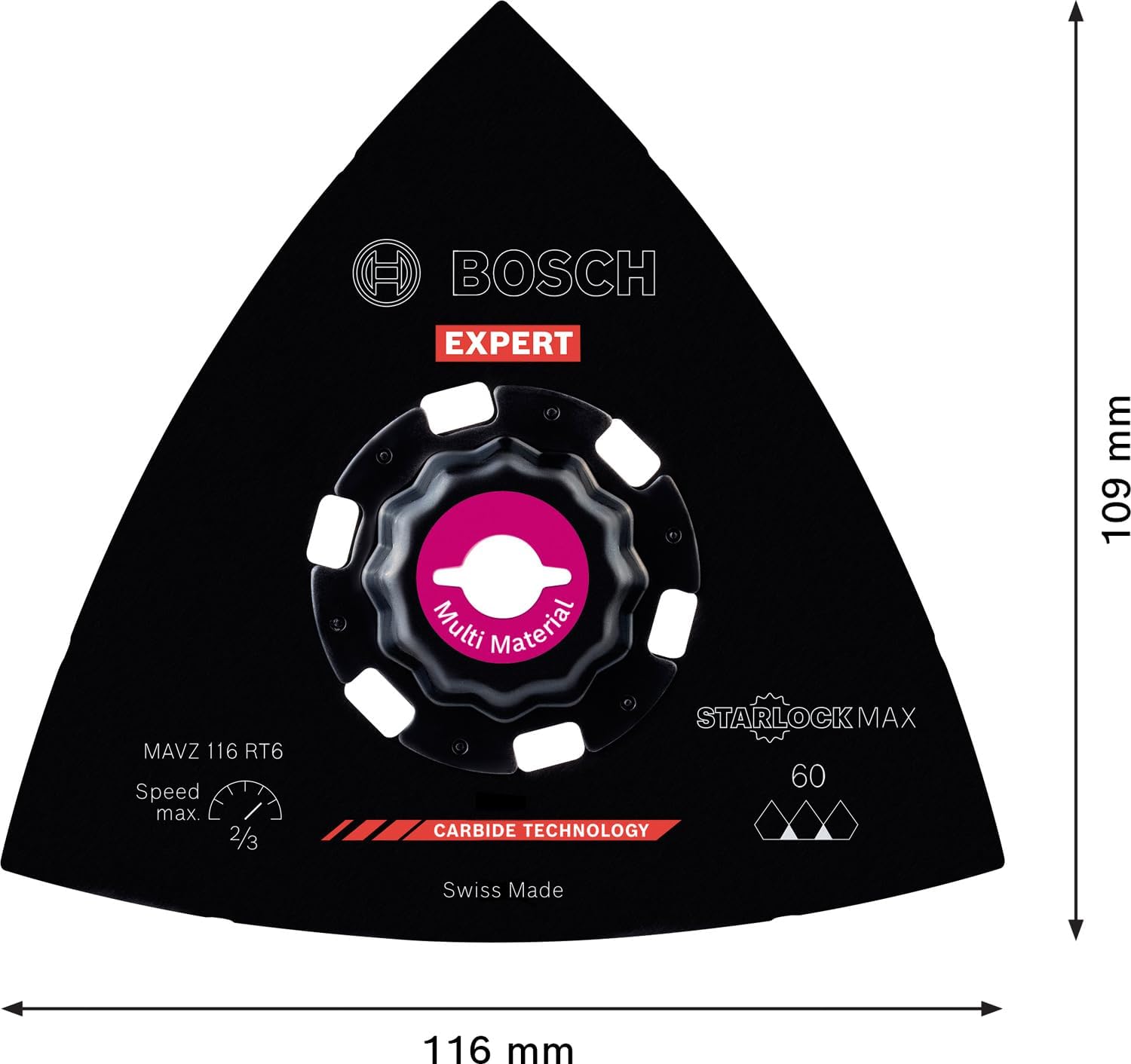Detalle de Bosch EXPERT MAVZ 116 RT6 slipplatta 116 mm, korn 60