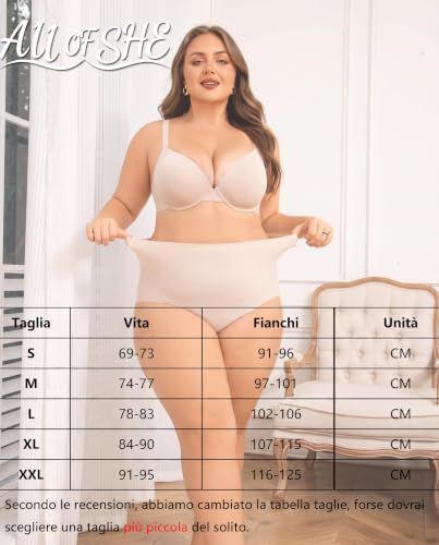 Detalle 2 de ALL OF SHE Confezione da 5 Mutande da Donna a Vita Alta senza cuciture – XS-3XL