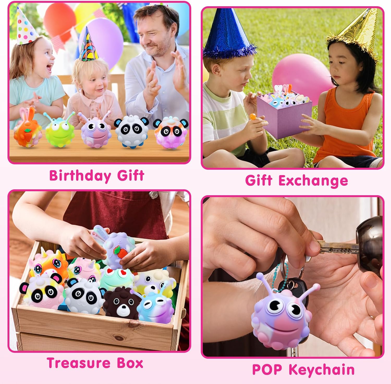 Thumbnail 5 de KissFree Easter Animal Pop Fidget Balls 18 Pack