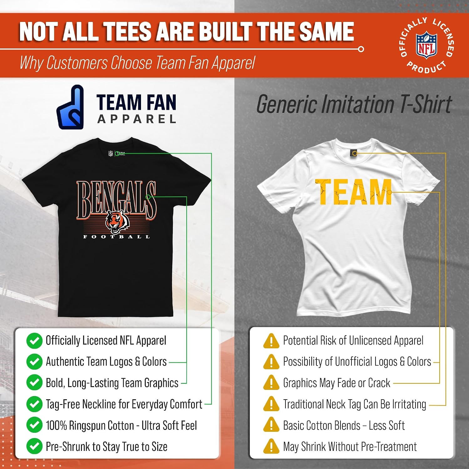 Detalle de Team Fan Apparel 3001_OTBPNFL Bengals NFL Tagless Short-Sleeve T-Shirt