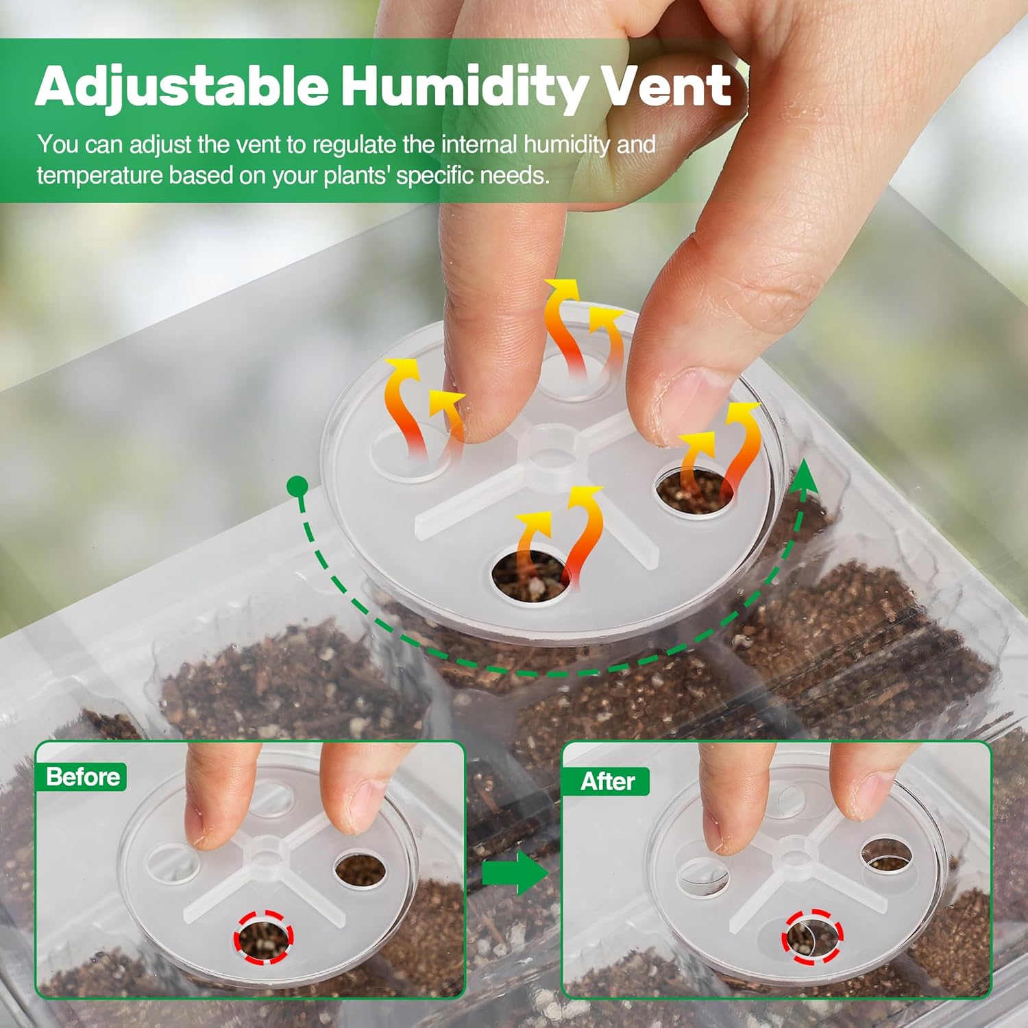 Thumbnail 3 de Bonviee 5 Pack Seed Starter Tray with Grow Light