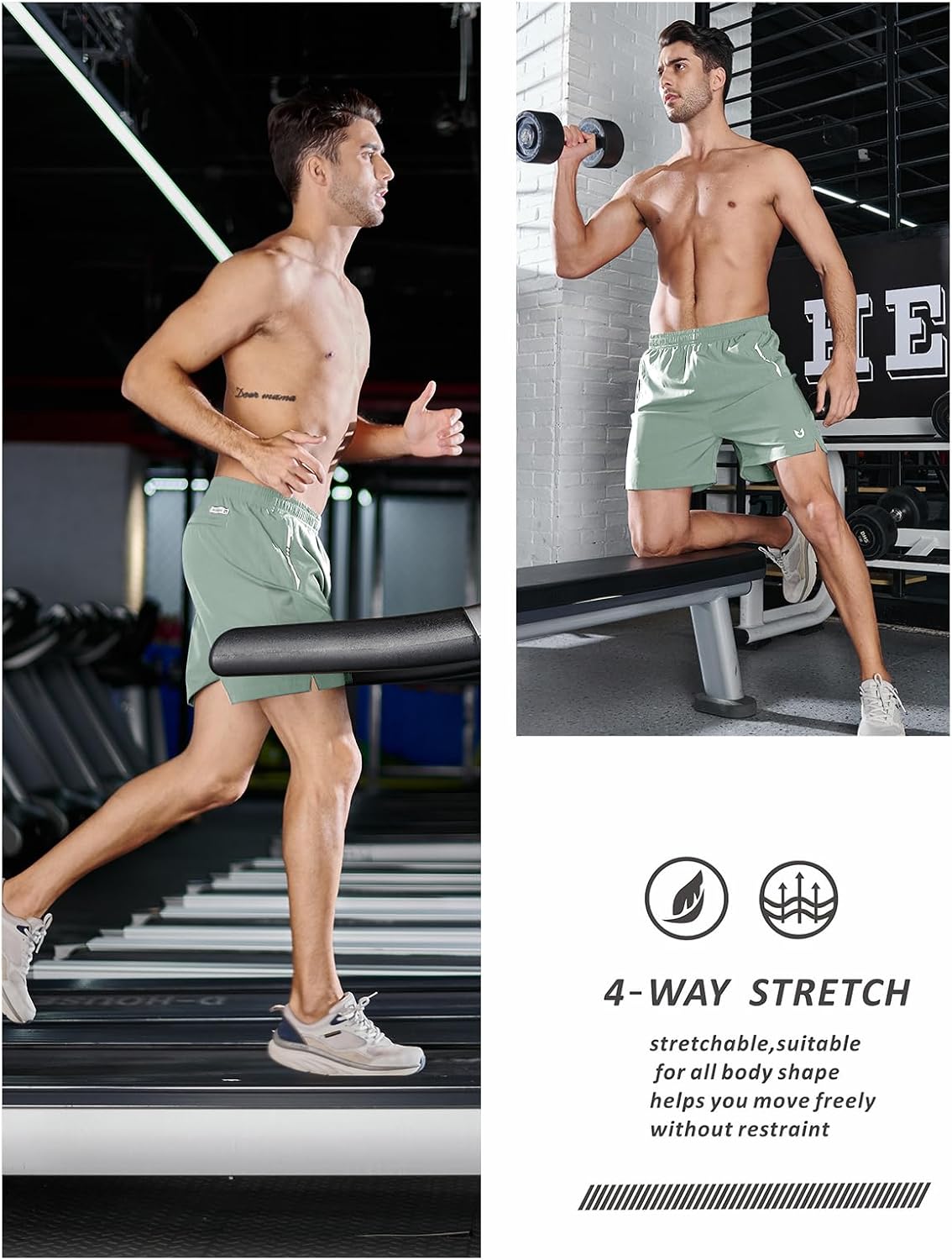 Detalle 1 de NORTHYARD Men's Running Shorts 5-Inch Inseam