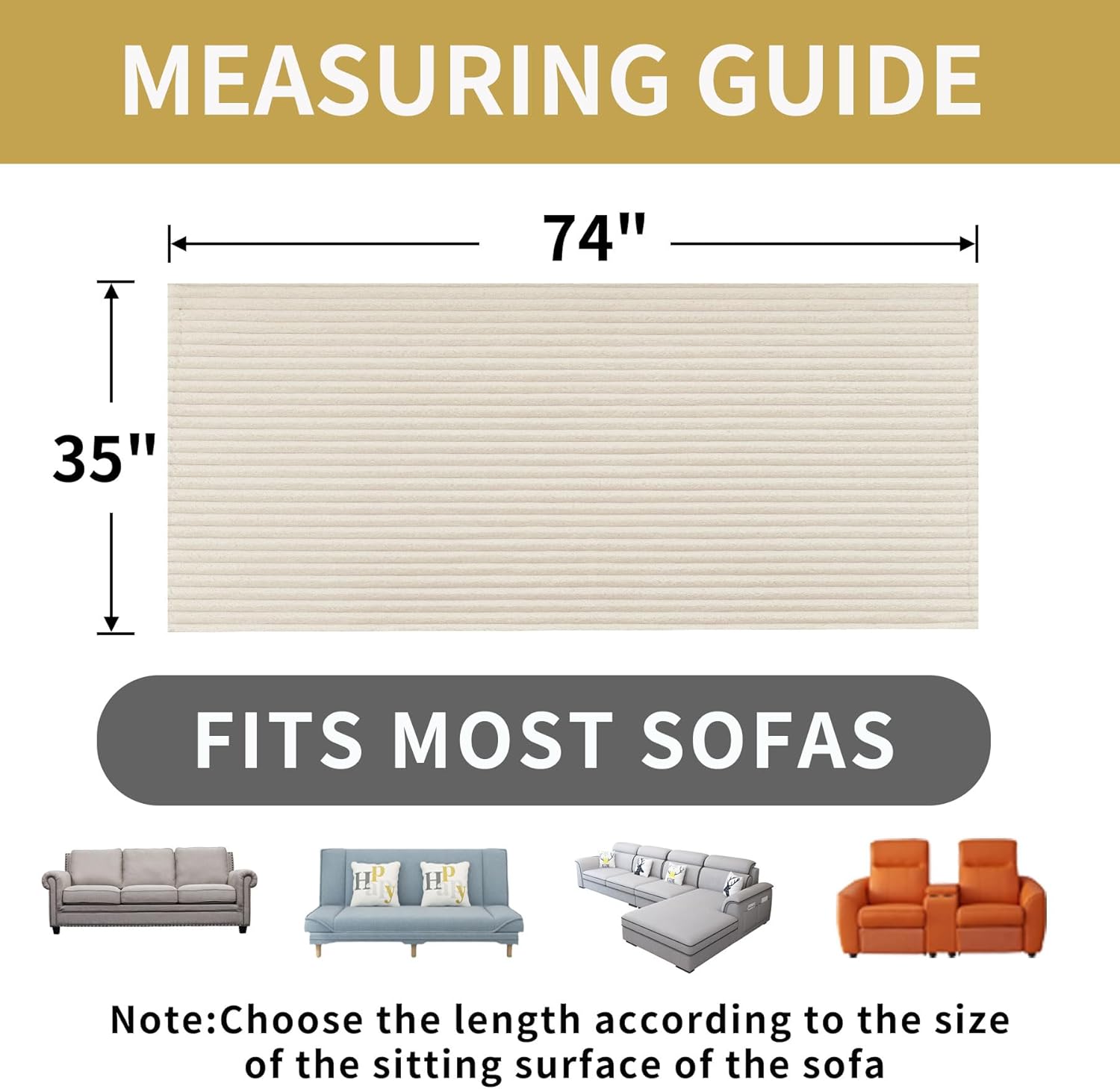 Thumbnail 6 de HAOMAIJIA Waterproof Couch Cover 35" x 74" 🛋