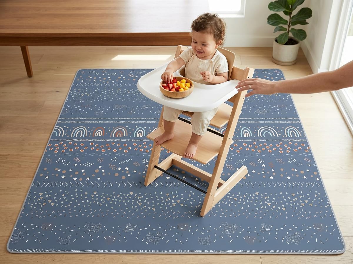 Thumbnail 5 de WOMUMON Splat Mat 130x130cm Waterproof Non-Slip for High Chair, Arts & Crafts