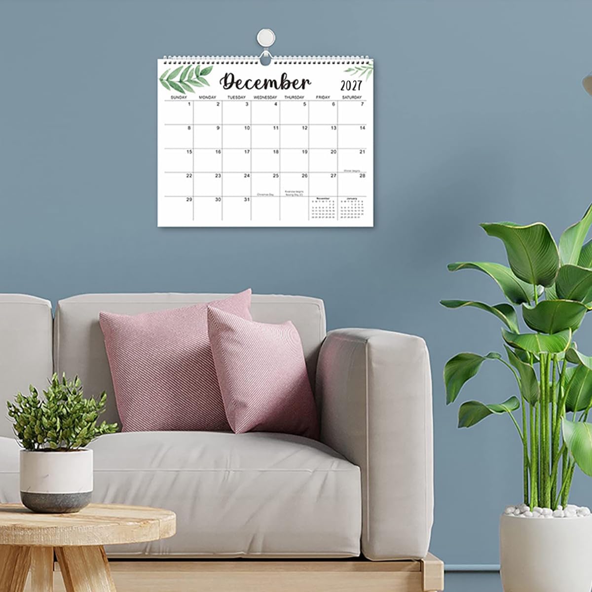 Detalle 2 de PARTSPOWER 2027–2028 Wall Calendar, 18-Month Leaf Organizer with Stickers