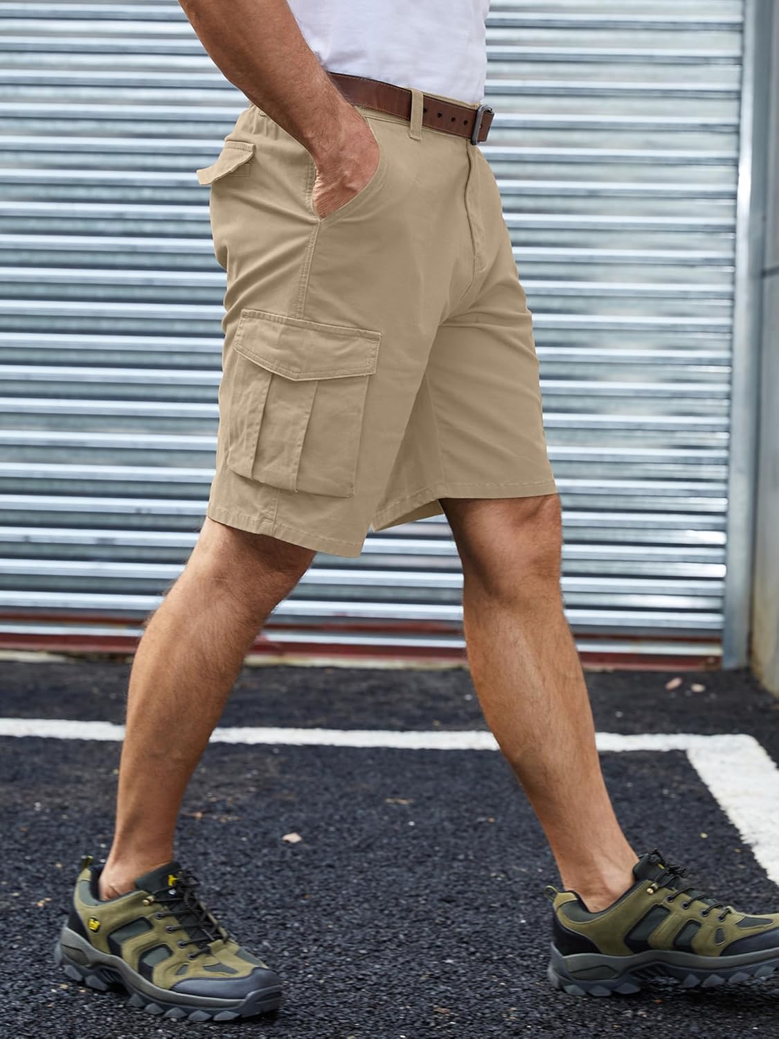 Detalle de StylSense Kurze Hosen Herren – Cargo Shorts aus Baumwolle mit 6 Taschen