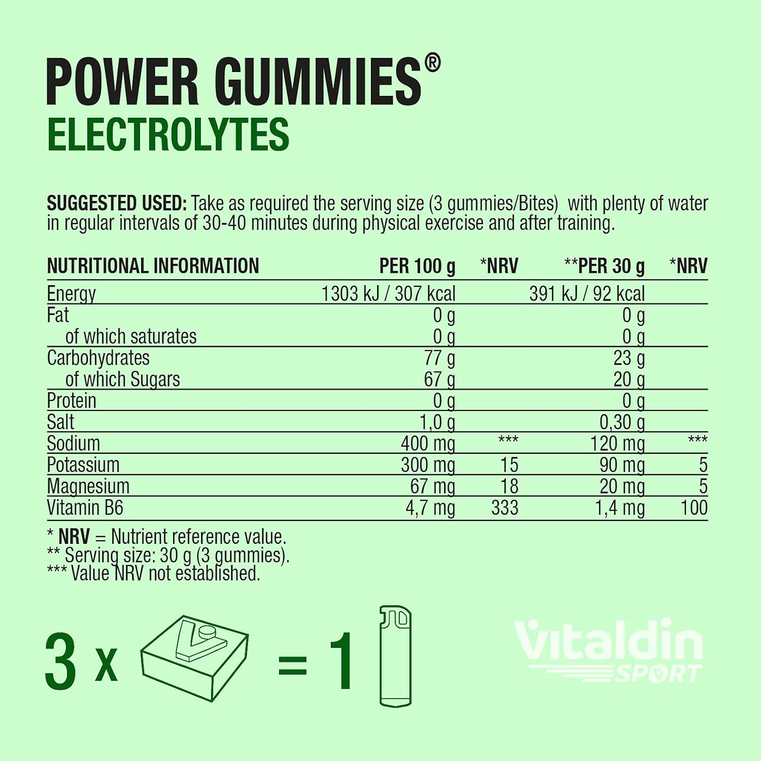 Thumbnail 4 de VITALDIN SPORT Power Gummies Electrolytes – Vegane Elektrolyt-Gummis für Ausdauer und Performance