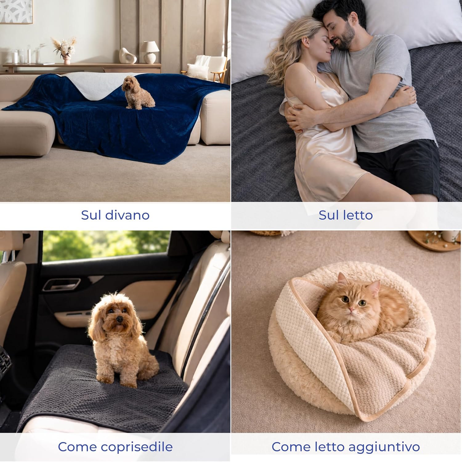 Thumbnail 5 de Dreamzie Coperta Impermeabile 127x152 cm reversibile e lavabile (beige) per letto, divano e animali