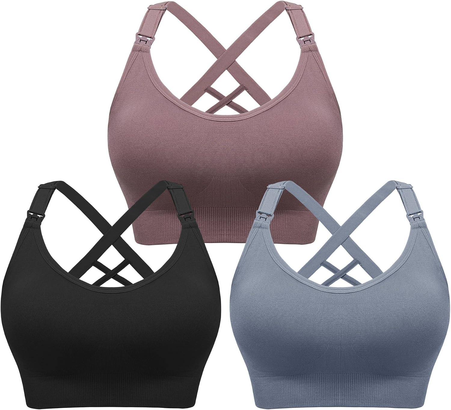 Detalle de HBselect Sport Schwangerschafts Still BH – nahtloser BH für Schwangerschaft, Stillen und Schlaf ohne Bügel